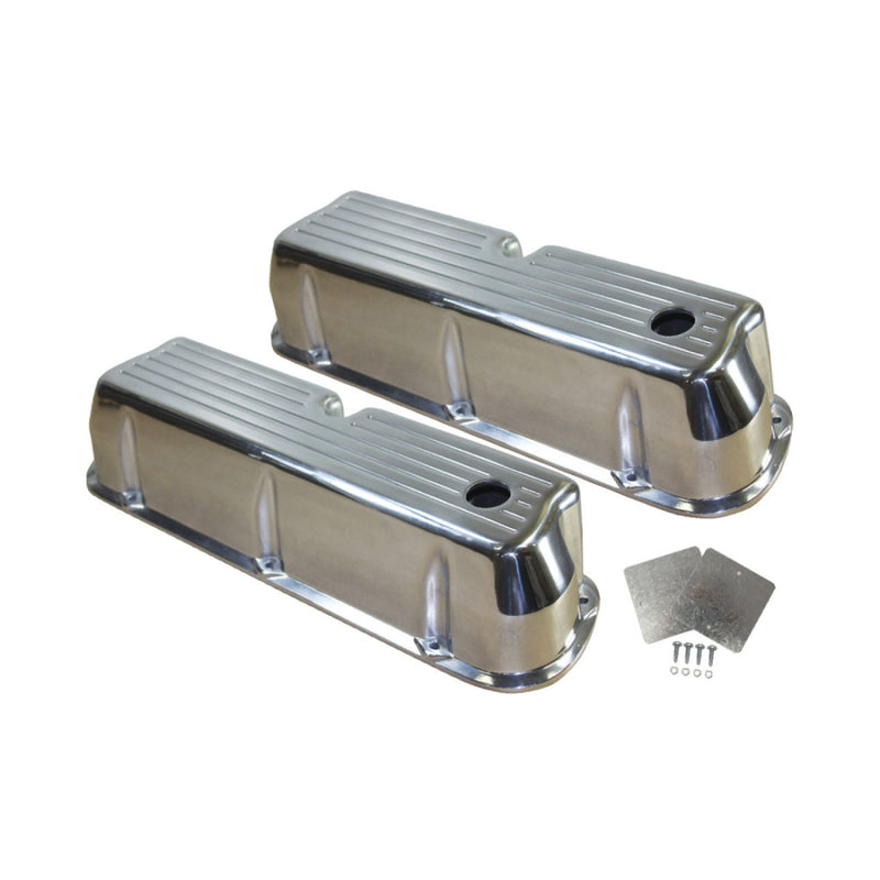 TSP Ford Small Block Ball Milled Tall Polished Aluminum Valve Covers