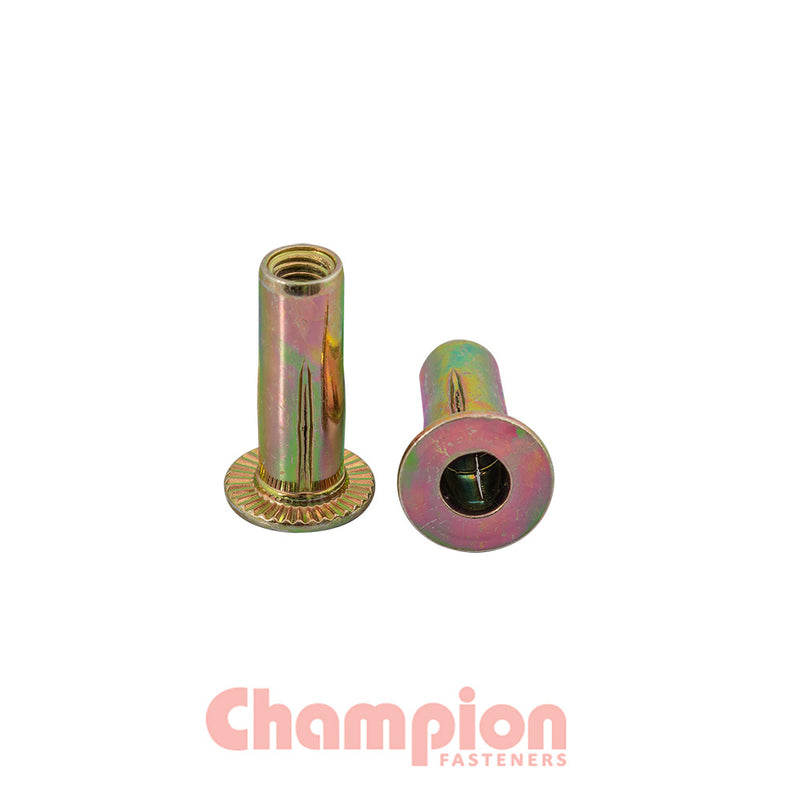 Champion Steel Cross Rivet Nuts - M6