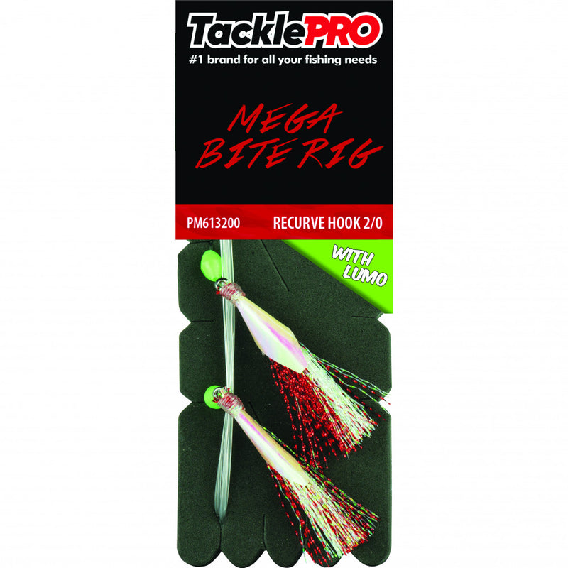 Tacklepro Mega Bite Rig Red & Lumo - 2/0 Recurve H