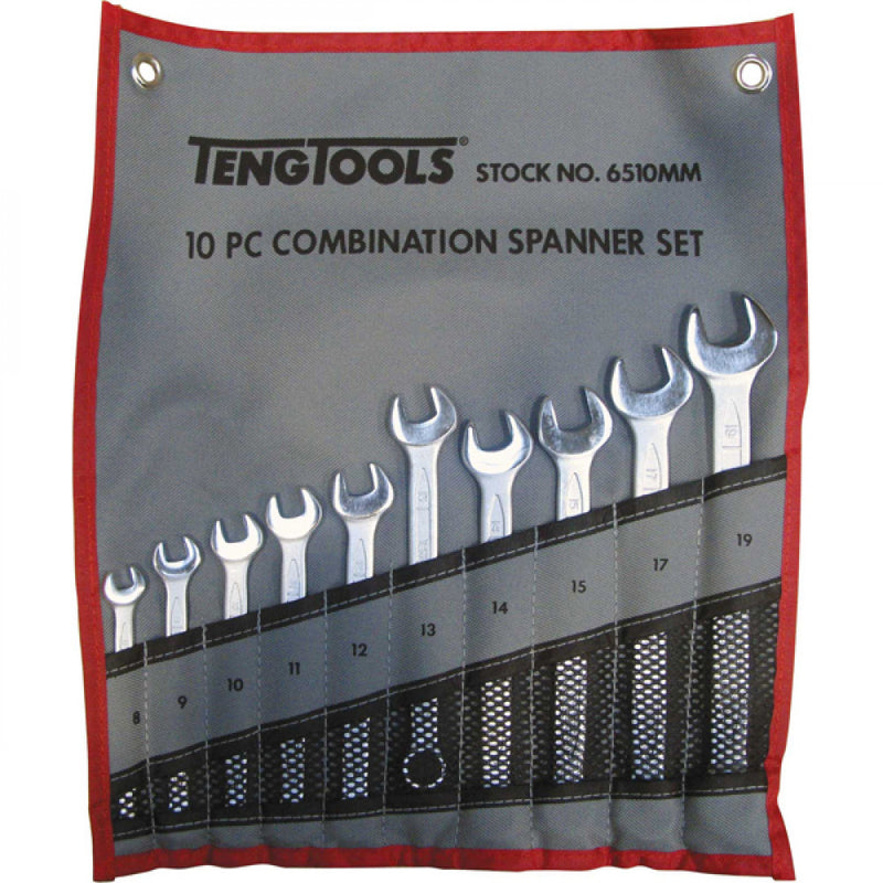 Teng 10Pc Combination Metric Spanner Set W/Wallet