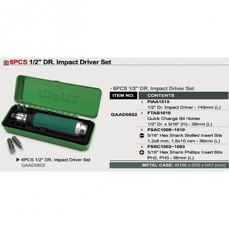 Driver Impact 6pce Toptul  GAAD0602