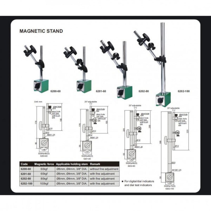 Insize Fine Adjustment Magnetic Base