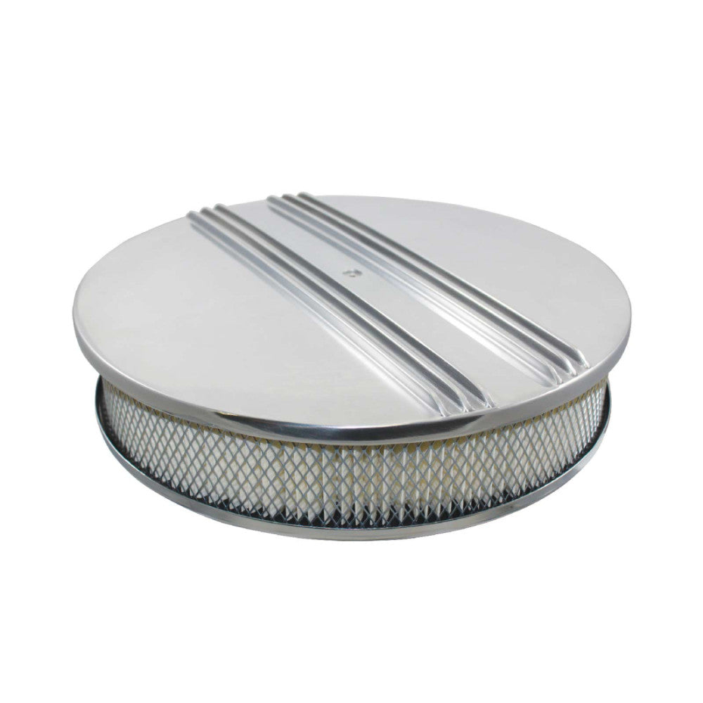 TSP Air Cleaner 14x3 Finned Polished Alloy Each#6342SP