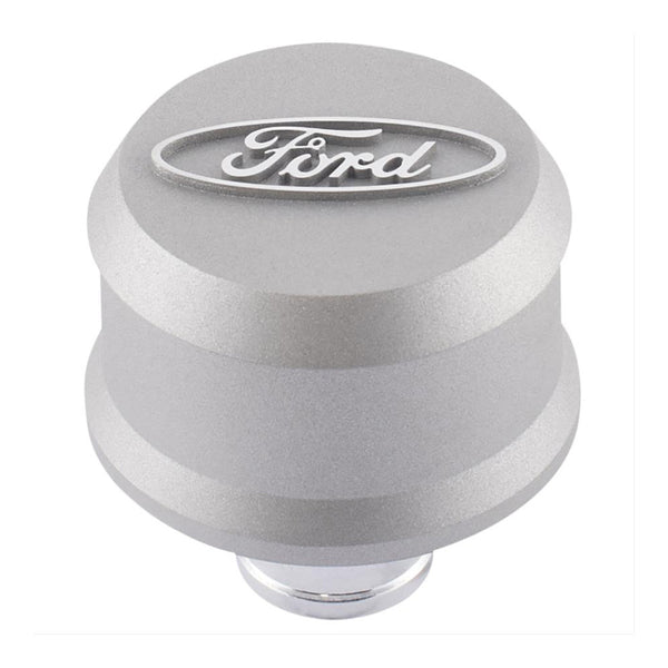 Proform Breather Push In Ford Logo Gray Cap Alloy #PR302-437