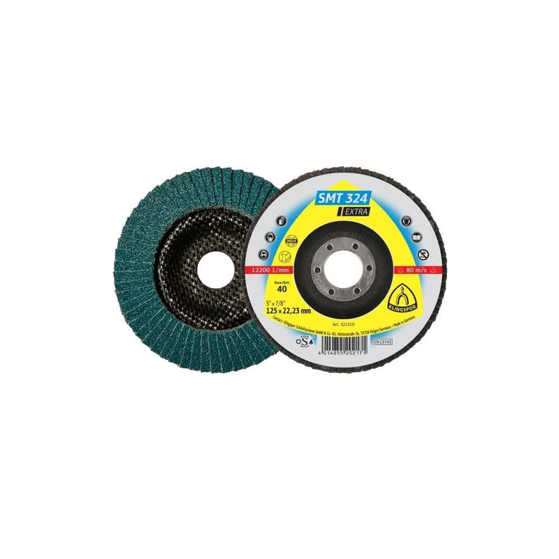 Klingspor SMT324 Zirconia Flap Disc - 125mm, 80g (10pk)