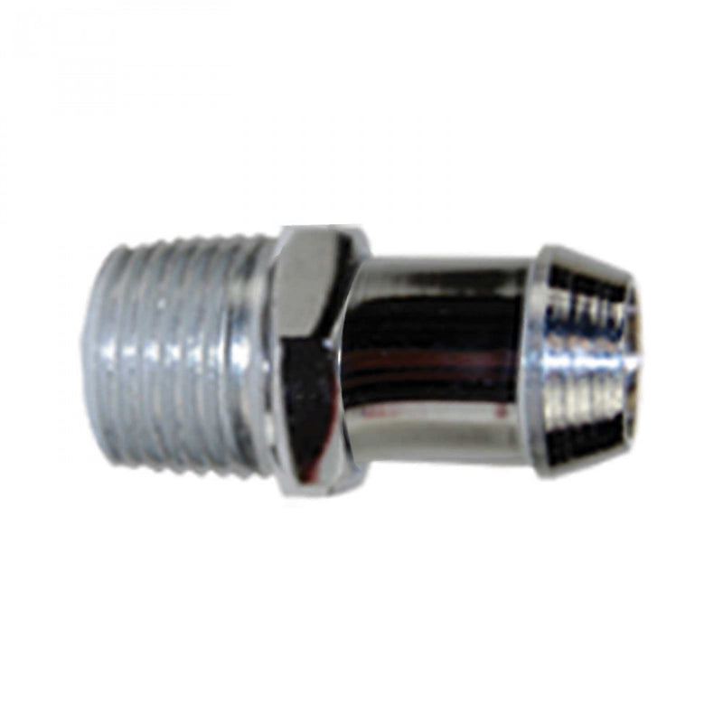 TSP - Chrome Steel 1/2" NPT To 5/8" Hose Barb Heater Hose Fitting