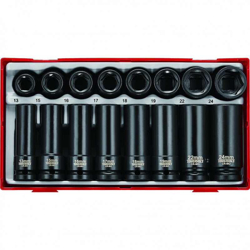 Teng 20Pc Impact Socket Set 1/2in Drive - Tc-Tray