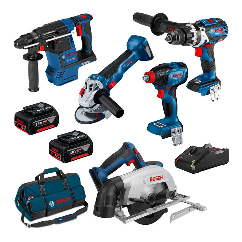 Bosch 18V 5.0Ah Li-ion Cordless Brushless 5pce Combo Kit