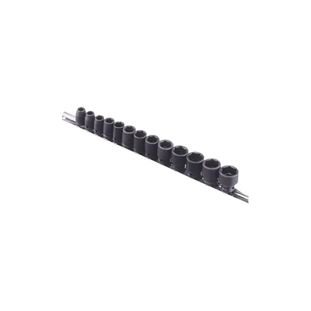Genius 3/8" Dr. 13Pc 5/16"-7/8" Standard Impact Socket Set Rail