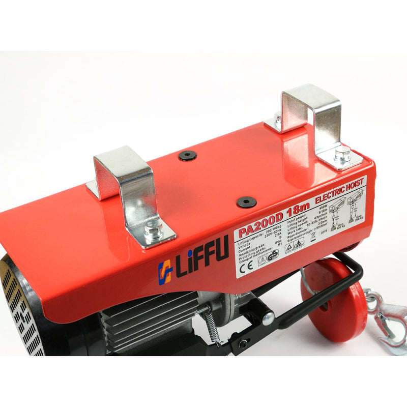 Liffu Electric Hoist 230V Wire Rope 18m 800Kg PA800 With Remote Control