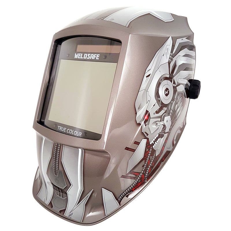 Weldsafe Titanium Silver Robot Welding Helmet