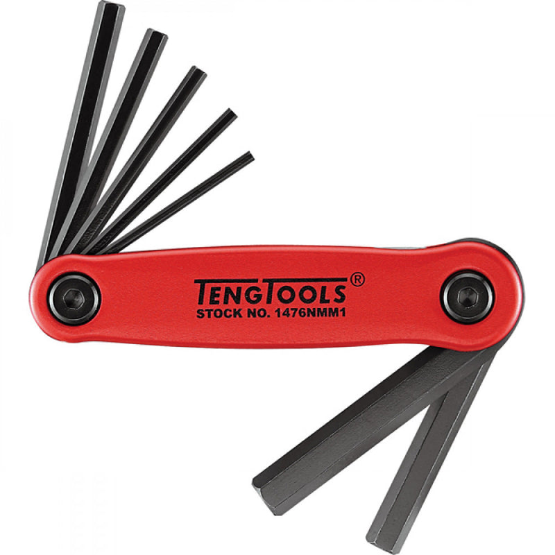 Teng 7Pc Folding Mm Hex Key Set - 2.5-10.0mm