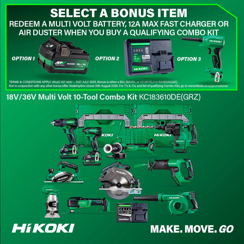 HiKOKI 36V/18V Multi Volt 10-Tool Kit - KC183610DE(GRZ)
