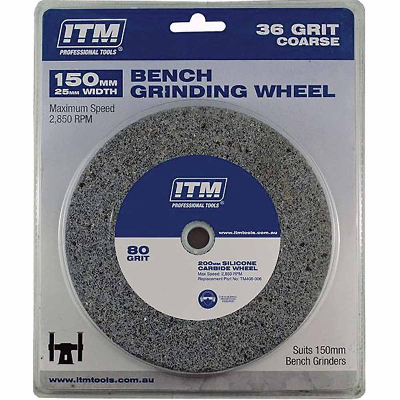 ITM Grinding Wheel Aluminium Oxide 150 x 25mm 36 Grit Coarse