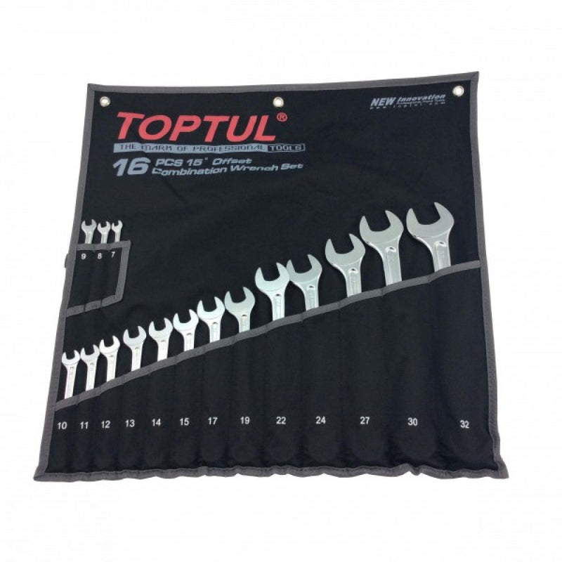 Toptul Metric Roe Wrench Set 7-32mm 16Pc