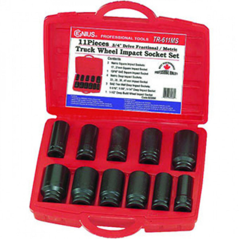 Genius 3/4" Drive 11Pc Impact Wheel Socket Set