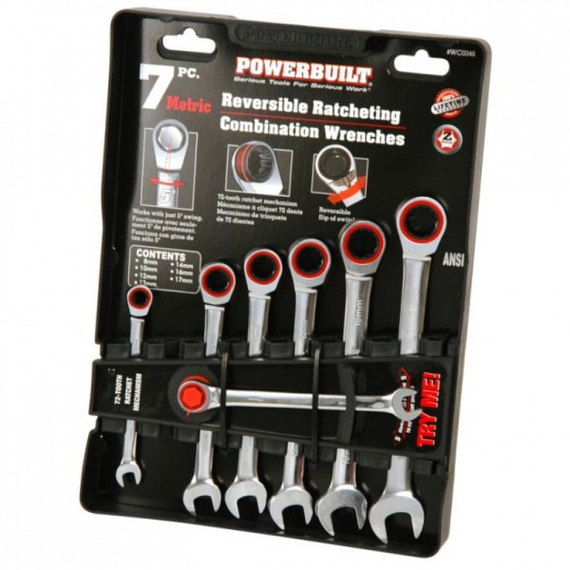 Powerbuilt 7pc Metric Gear Spanner Set