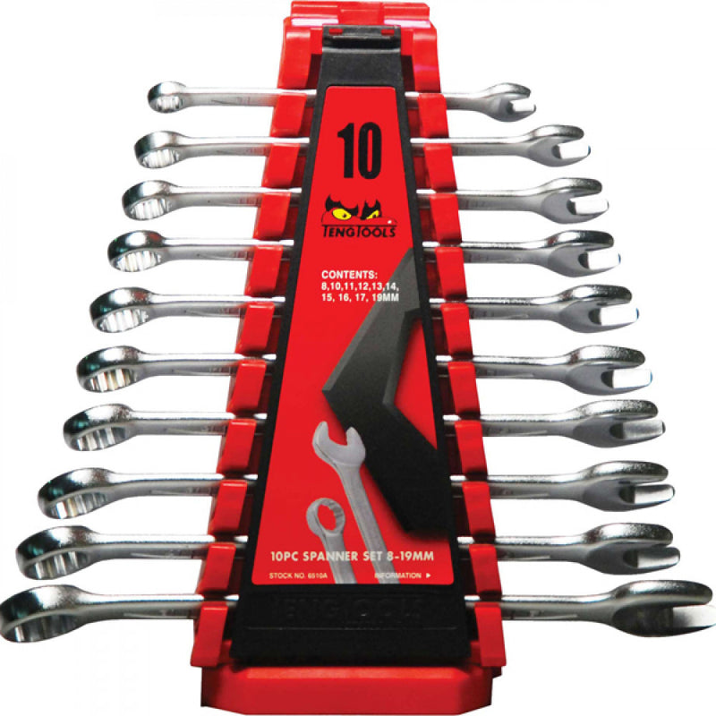 Teng 10Pc Comb Mm Spanner Set 8-19mm