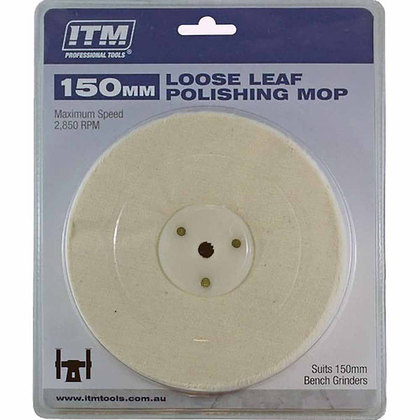 Itm Polishing Mop Loose Leaf 50 Fold 150 x 25mm