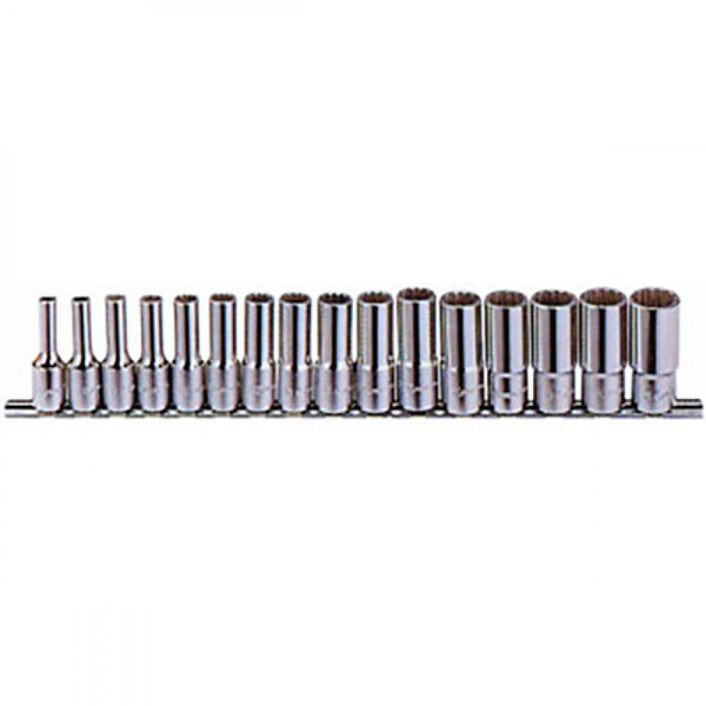 Genius 3/8" Drive 16Pc 12Pt Deep Socket Set