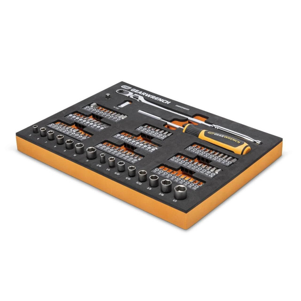 GEARWRENCH 105 Piece 1/4 Inch Drive Slim Head Mechanics Tool Set In EVA Tray