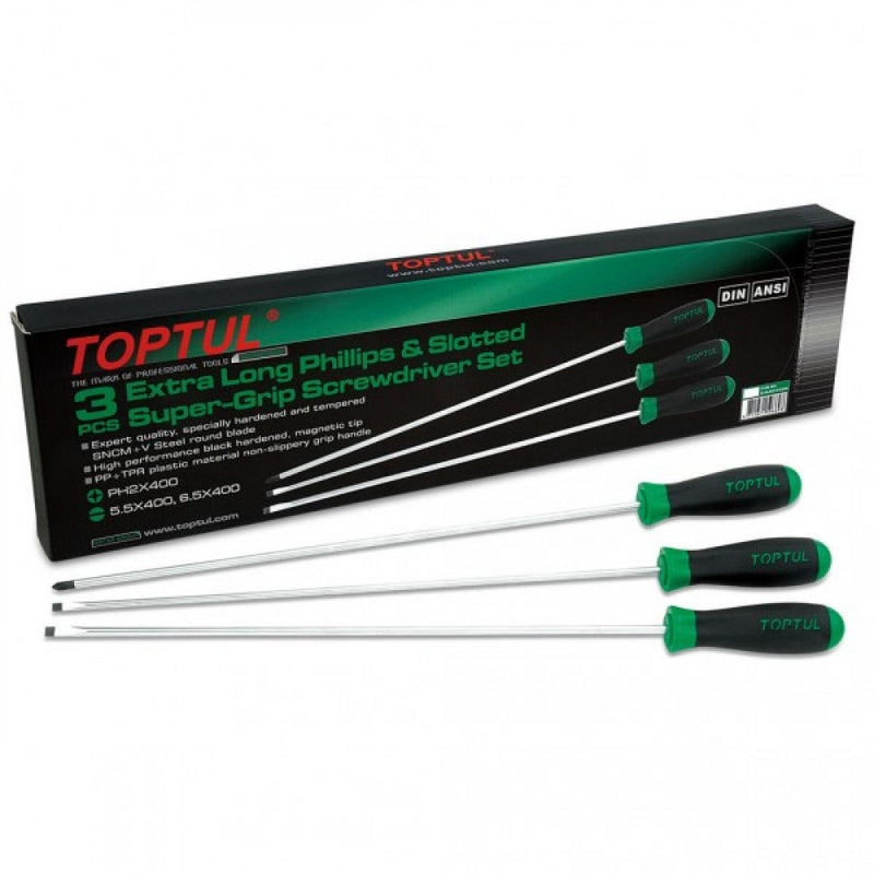 Toptul Extra Long Screwdriver Set 3 Piece