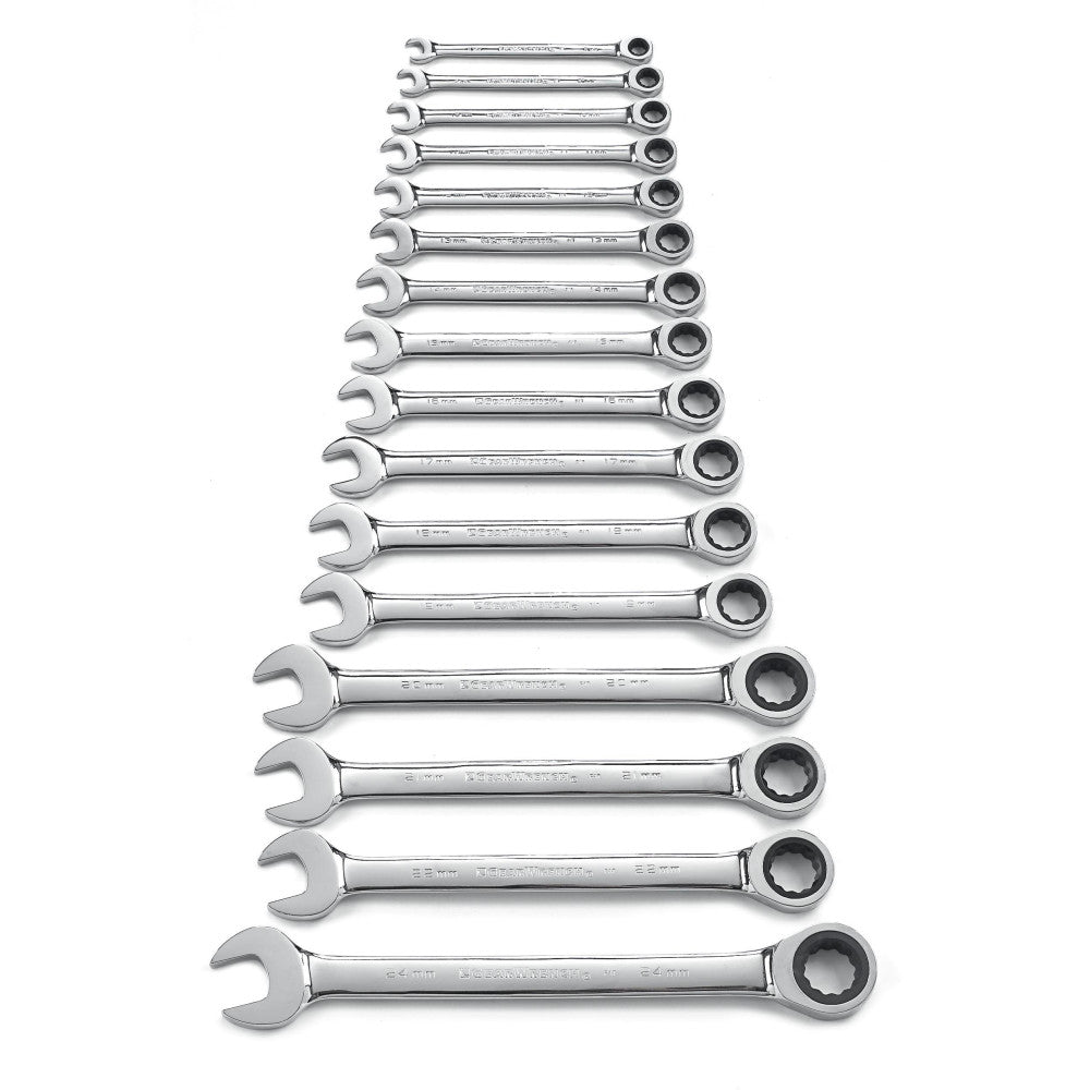GEARWRENCH 16Pc Metric & 13PC SAE Combo Ratcheting Wrench Twin Pack 9416 & 9312