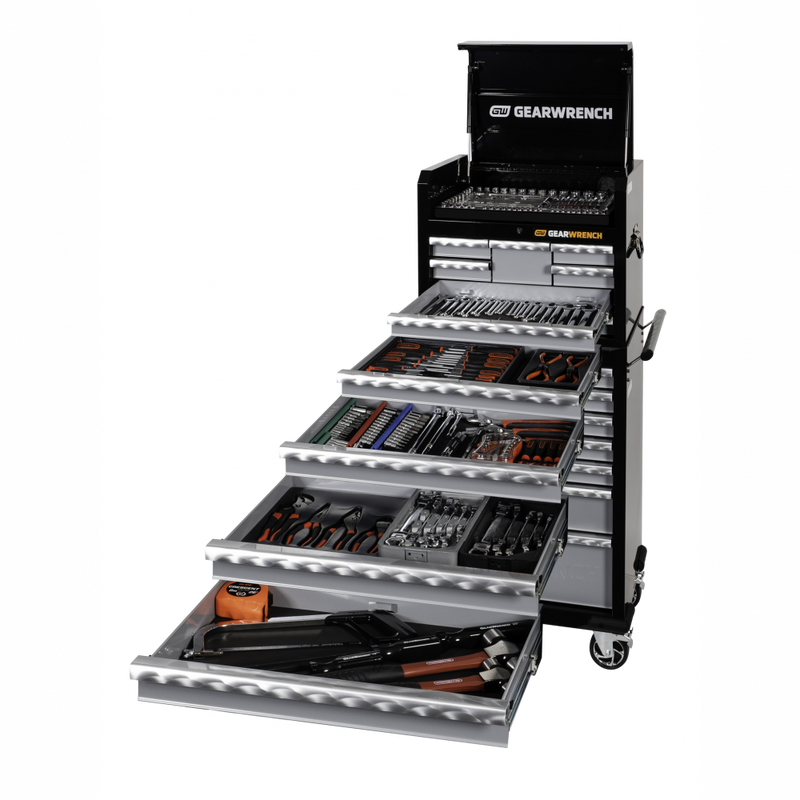 GearWrench-7 Drawer Roller Cabinet+8 Drawer Deep Chest + 297Pc Tool Set - 89915