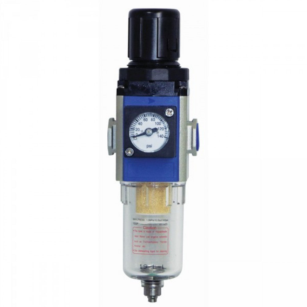 Air Filter Regulator And Gauge 1/4" Semi-auto Drain