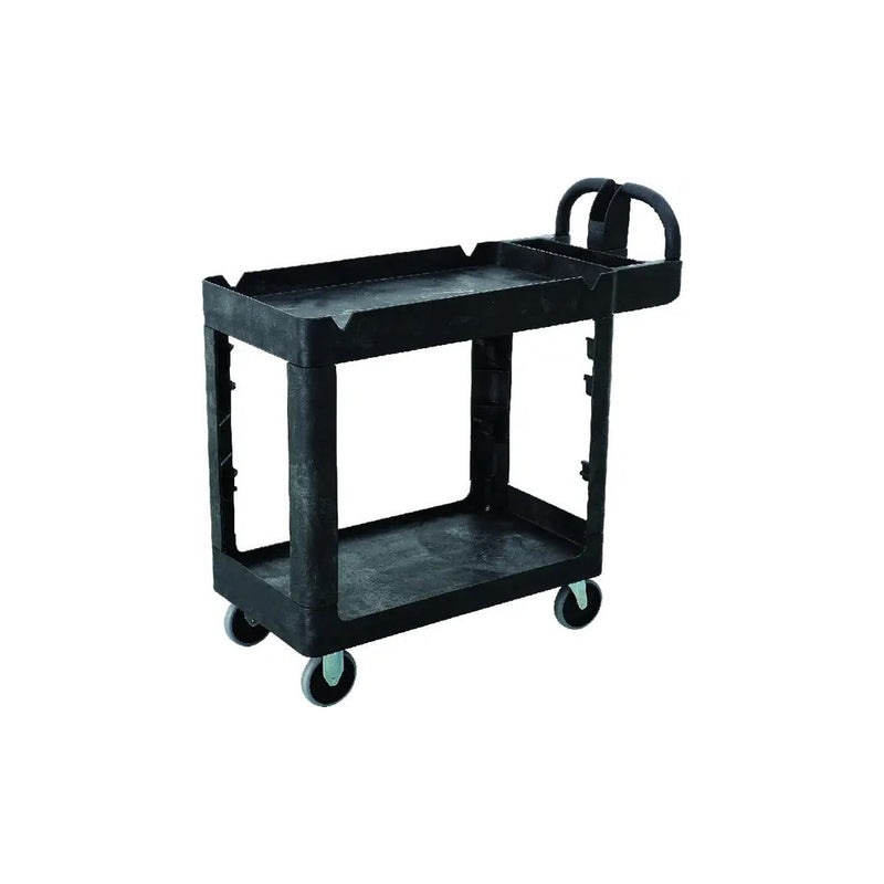 Heavy Duty 2 Tier Utility Cart, 980L x 435W x 987H, Black