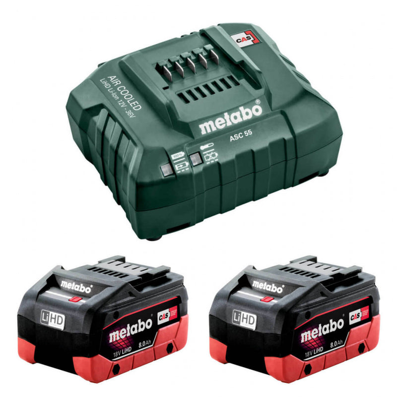 Metabo 18V LiHD Starter Pack 2 x 8.0Ah