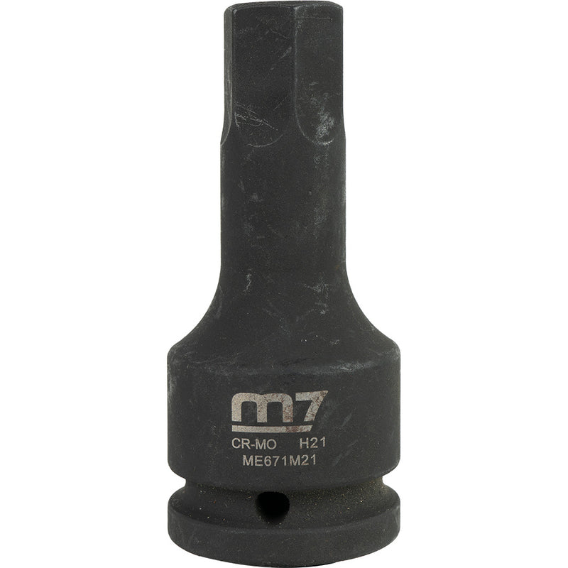 M7 Impact In Hex Socket, 3/4in Drive, 21mm