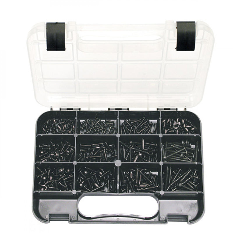 Gj Grab Kit 370Pc Self-Tapp Mushroom Hd Scrws Blk