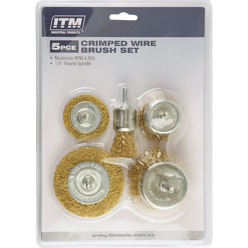 Itm 5 Piece Crimp Wire Wheel Brush Kit
