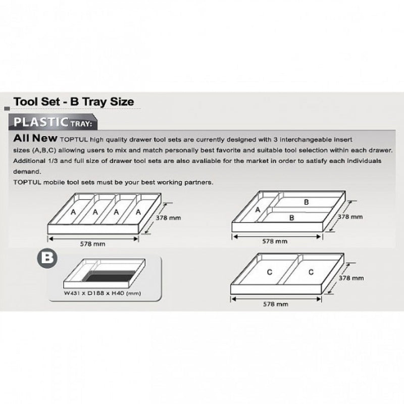 Toptul 1/2" Drive Metric Socket Set 25 Pieces