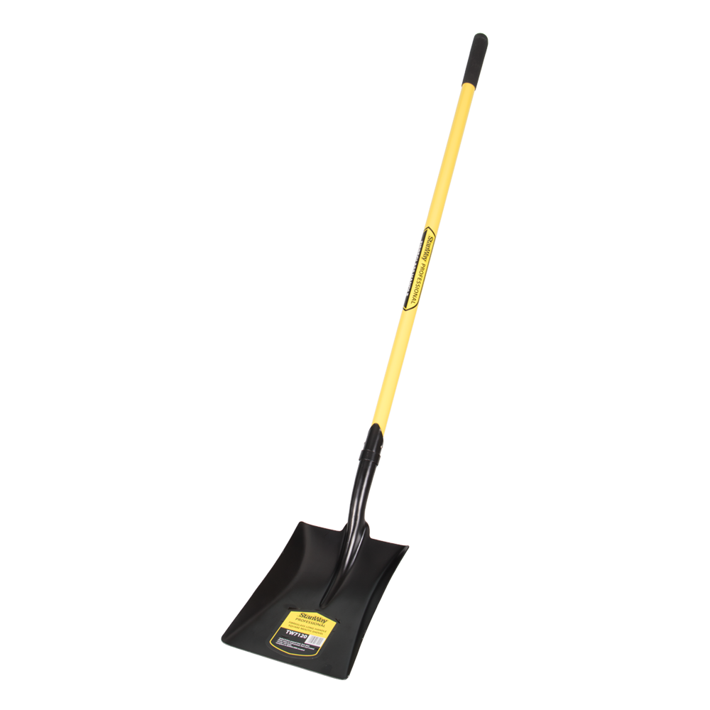 Square Mouth Shovel With Long Fibreglass Handle