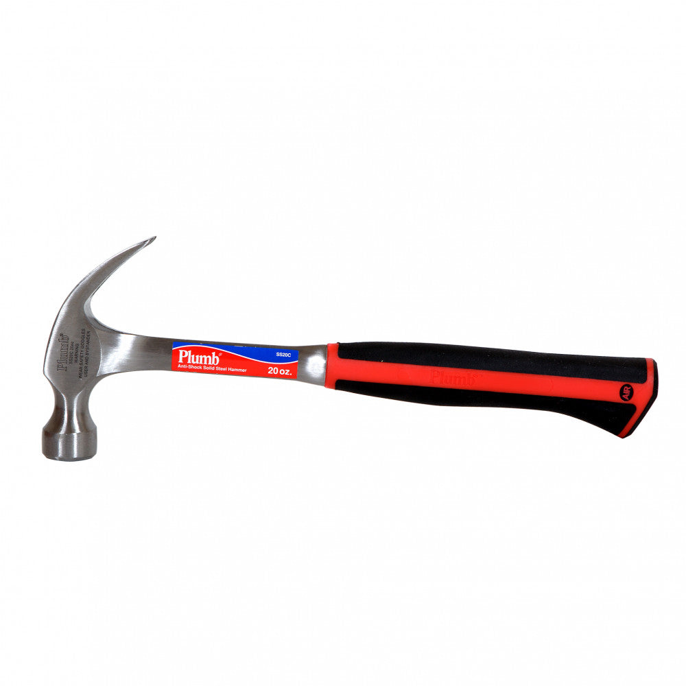 Crescent Plumb Hammer Claw Curved Solid Steel Handle 566g/20oz