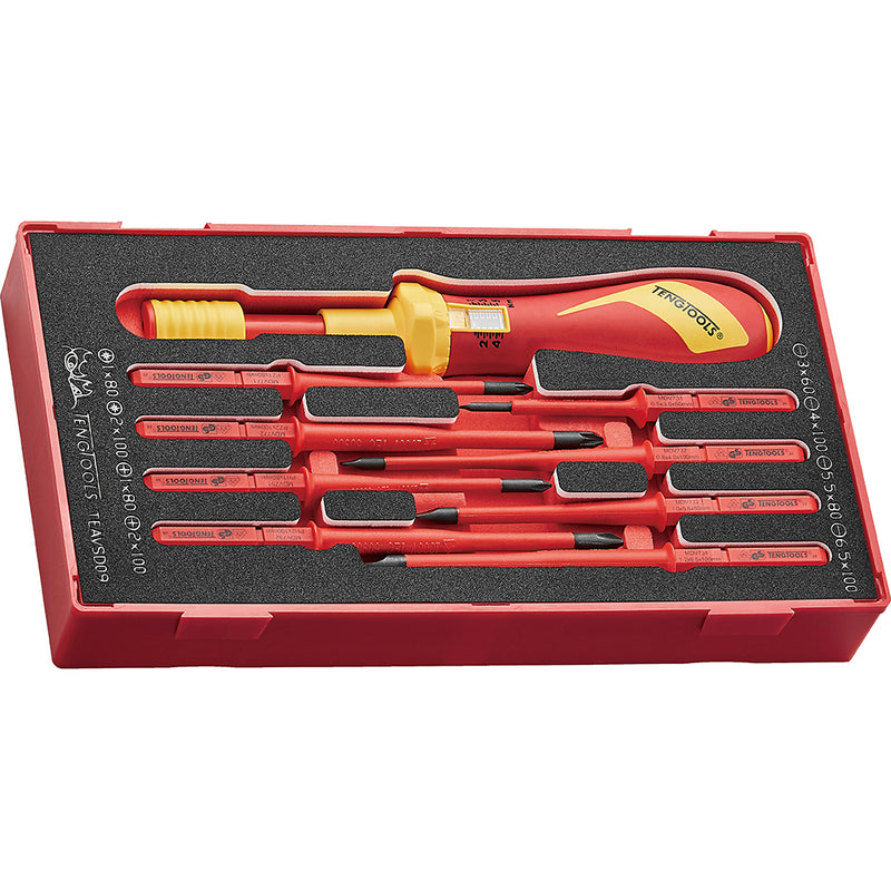 Teng 9Pc 1000V Vde Torque Screwdriver Set - Tc-Tra