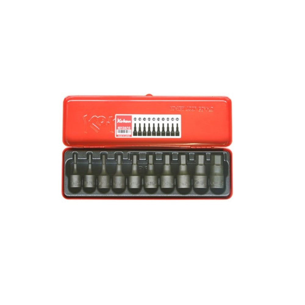 Koken 1/2" Dr Inhex Socket Set In Case 10pc IMP