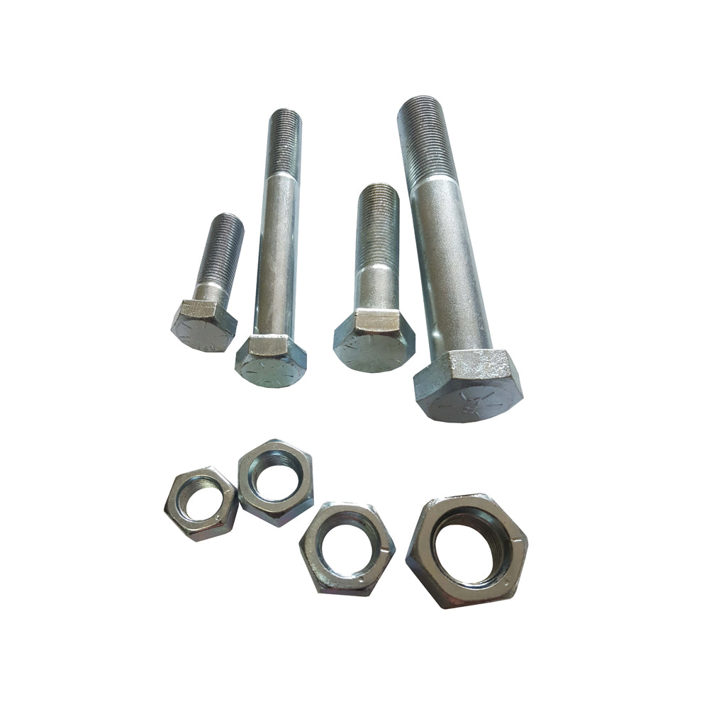 9/16 x 3 UNF Imperial  10pc Hex Bolt & Nut ZP