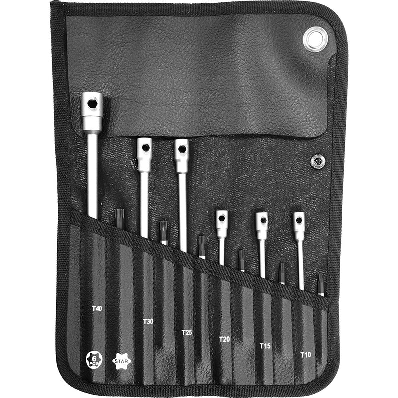 Powerbuilt 6pc Star Torx Key 3-Way T-Wrench Set