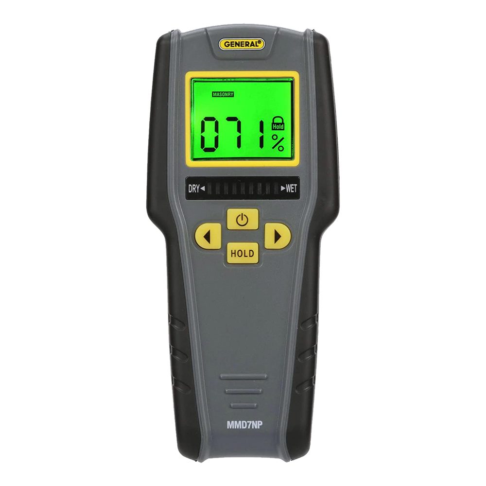 GENERAL Pinless LCD Moisture Meter With Tricolor Bar Graph