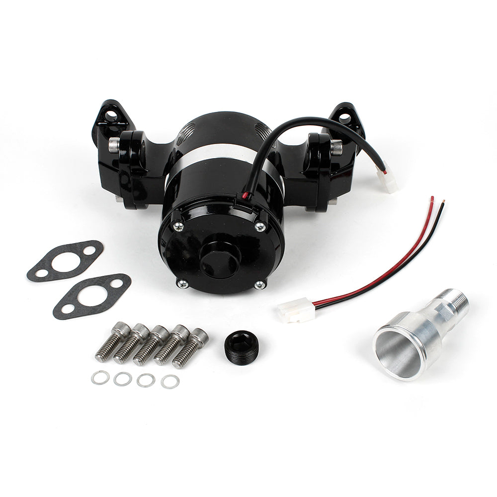 Electric Alloy High Flow Water Pump For Chev Small-Block, Black Powdercoated