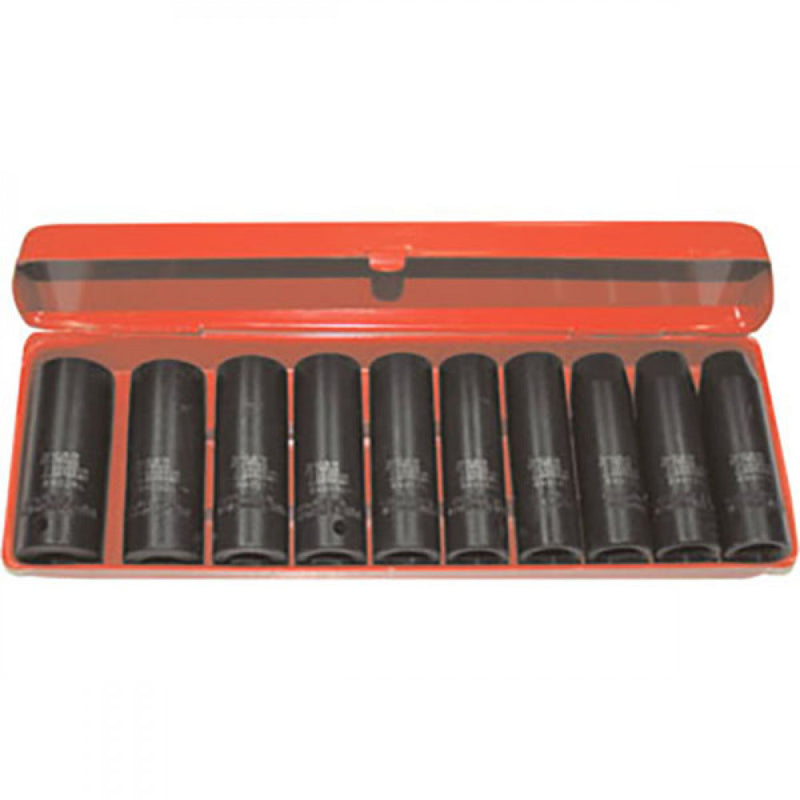 T&E Tools 1/2" Drive 11-24mm 6Pt Deep Impact Socket Set