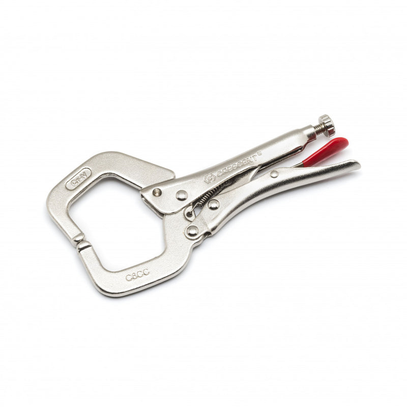 Crescent 6" Locking C-Clamp With Regular Tips - Carded