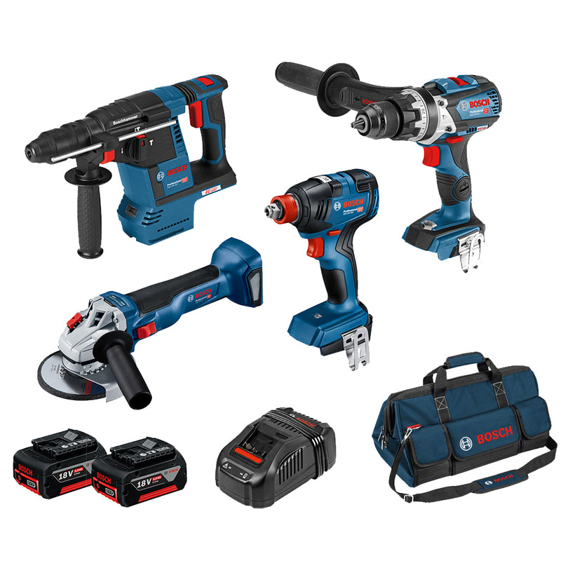 Bosch 4pc Brushless 2 x 5.0Ah Kit