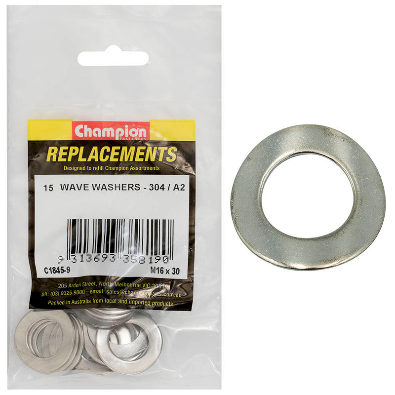 Washer Wave Stainless Steel M16 x 30mm 304/A2 15 Pack