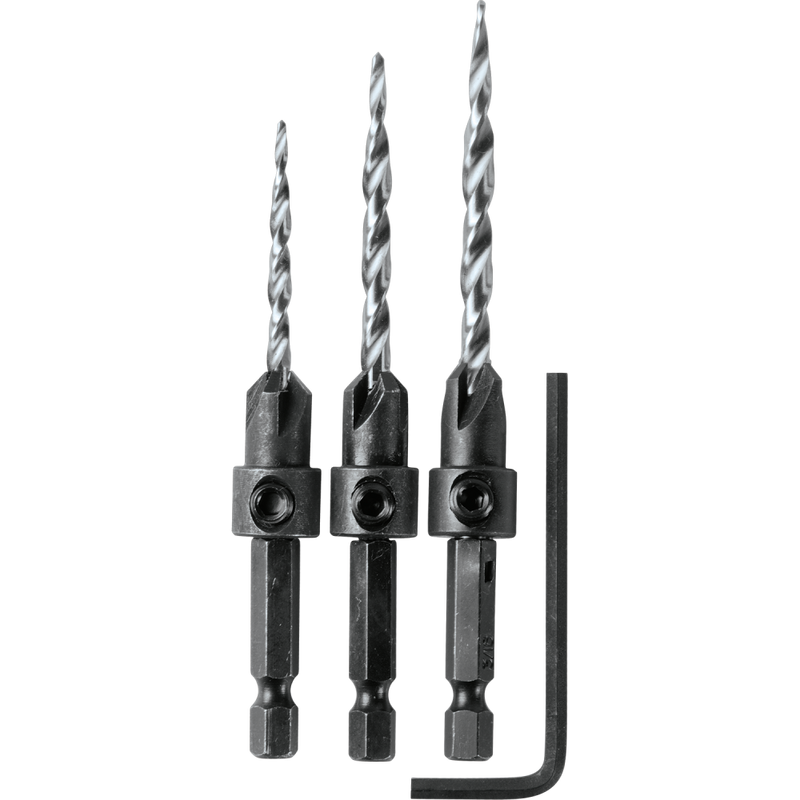 Countersink Drill Bit Set - 3 Piece