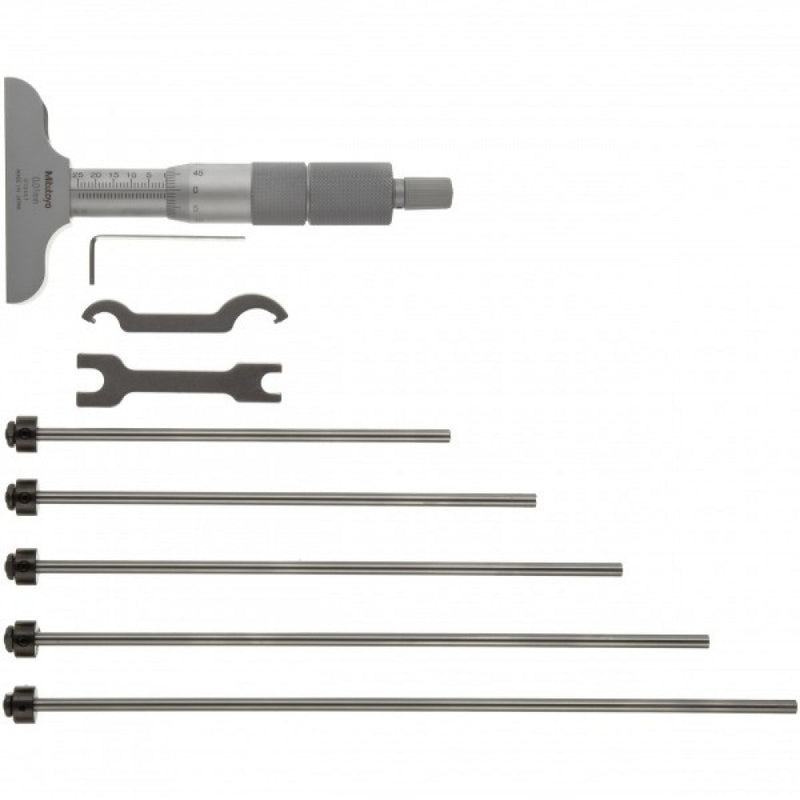 Mitutoyo Depth Micrometer 0-100mm x 63mm Base With 4 Rods