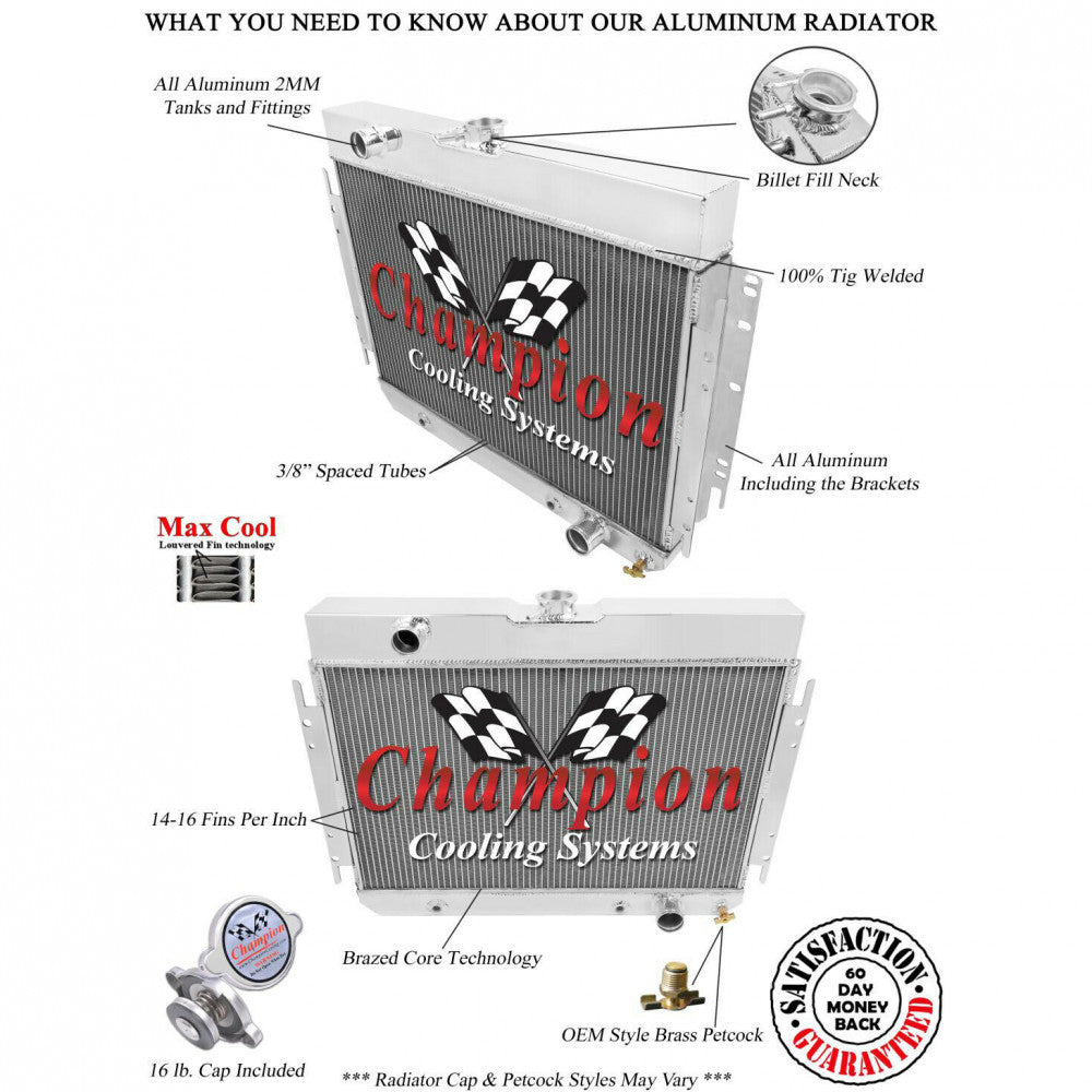 Champion Radiator,Shroud & Fan Kit Chev(Impala)1959-64 Dual 12" Fans-850CFM#281B